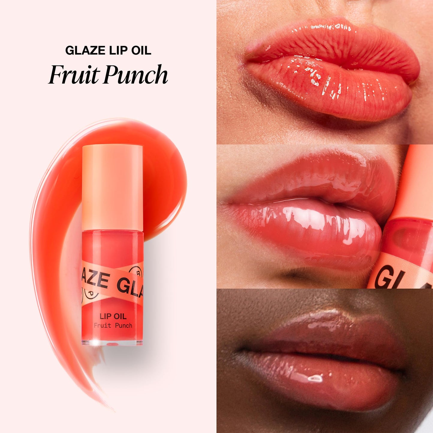 INNBEAUTY Project Glaze Lip Oil Fruit Punch, Hydrating Vegan Lip Oil Gloss Hybrid, 0.2 OZ