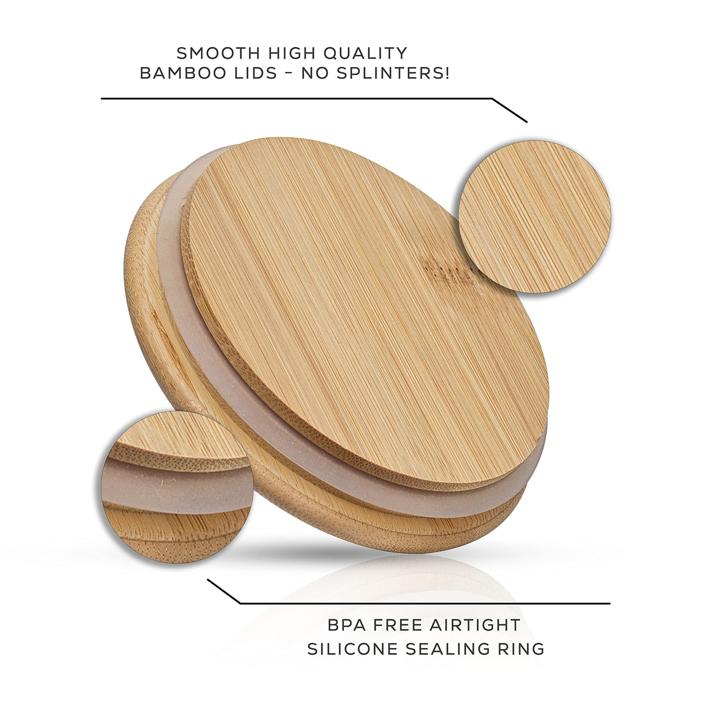 JoyJolt Cookie Jar. 1 Large Glass Jars With Bamboo Lids Set. For Kitchen Counter, Rice Jar, Candy Jar, Flour and Sugar Containers Canisters, 31-OZ…