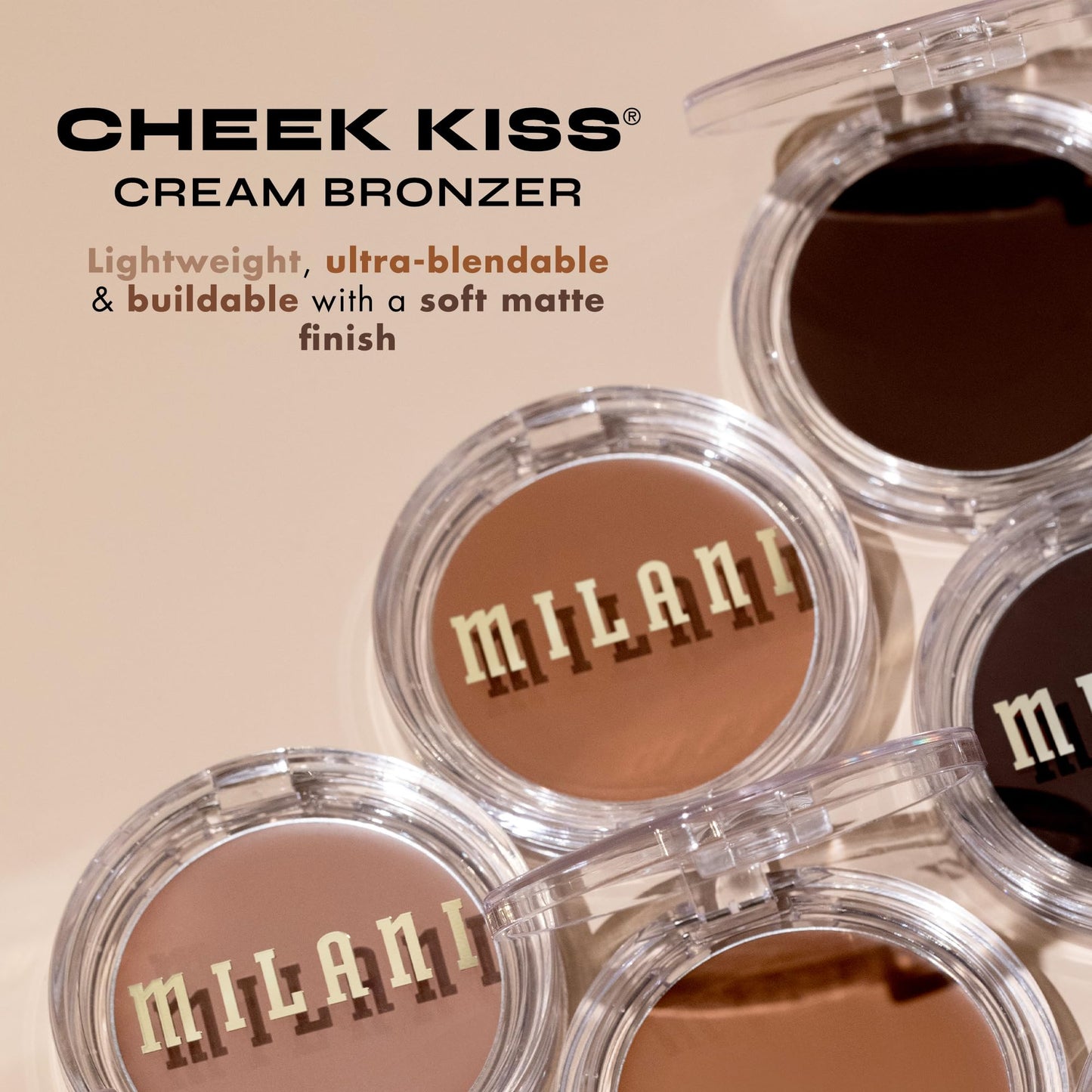 Milani Cheek Kiss Cream Bronzer, 120 - Spilling Tea, Vegan & Cruelty-Free, Made in Korea, Lightweight Glow, Soft Matte Finish