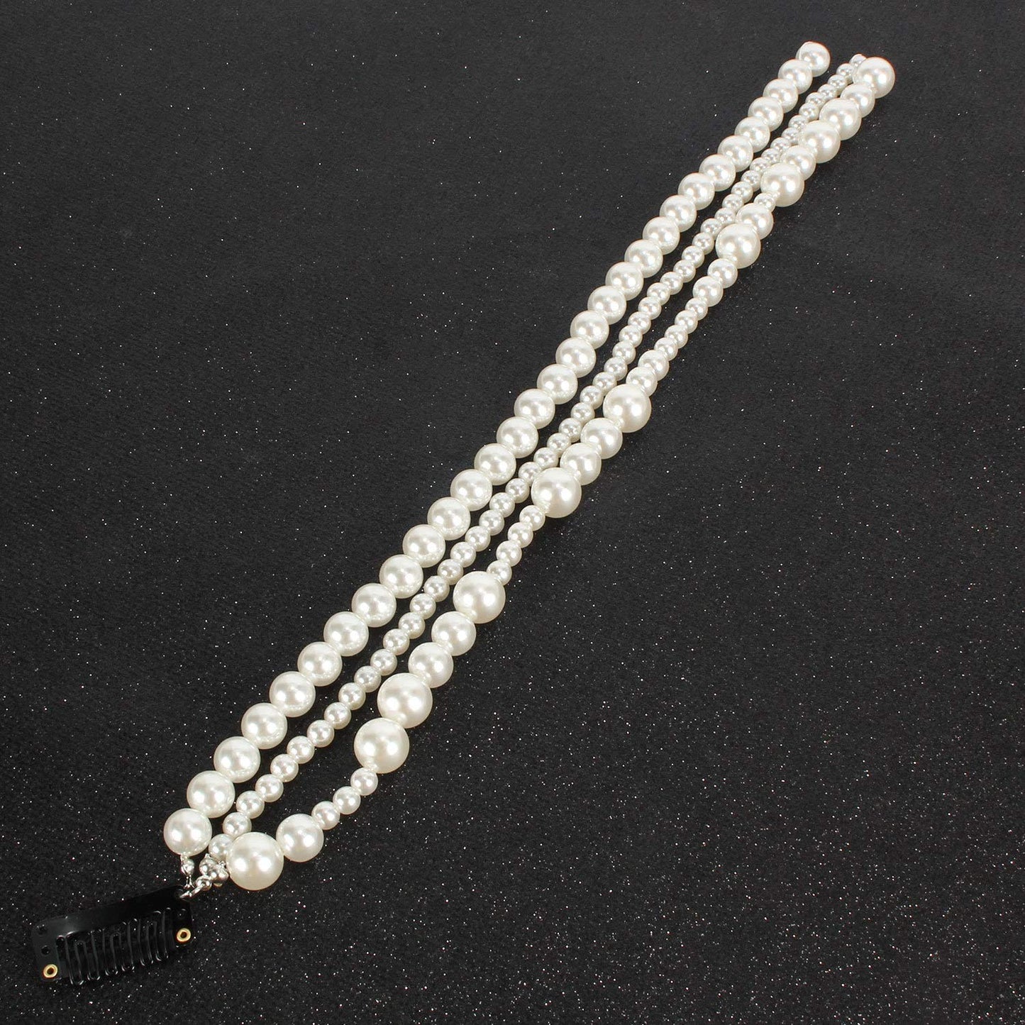 wekicici Hair Extension Chain Pearl Tassel Hair Chain with Clips Party Gatsby Fashion Wedding Hair Accessories for Women and Girls