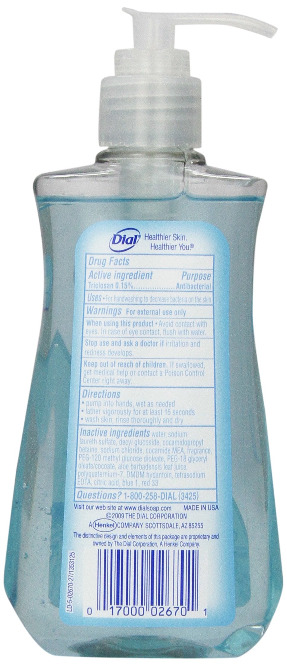 Dial Liquid Hand Soap, Spring Water, 7.5 Fl. Oz (Pack of 1)