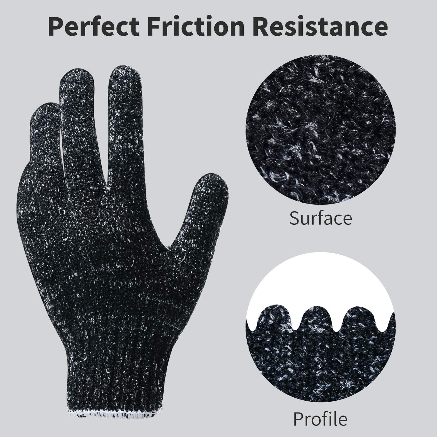 4 Pairs 8 Pcs Exfoliating Gloves for Shower - Premium Bath Gloves - Body Scrubber Gloves for Shower, Spa, Massage, Body Scrubs, Remove Dead Skin, Deep