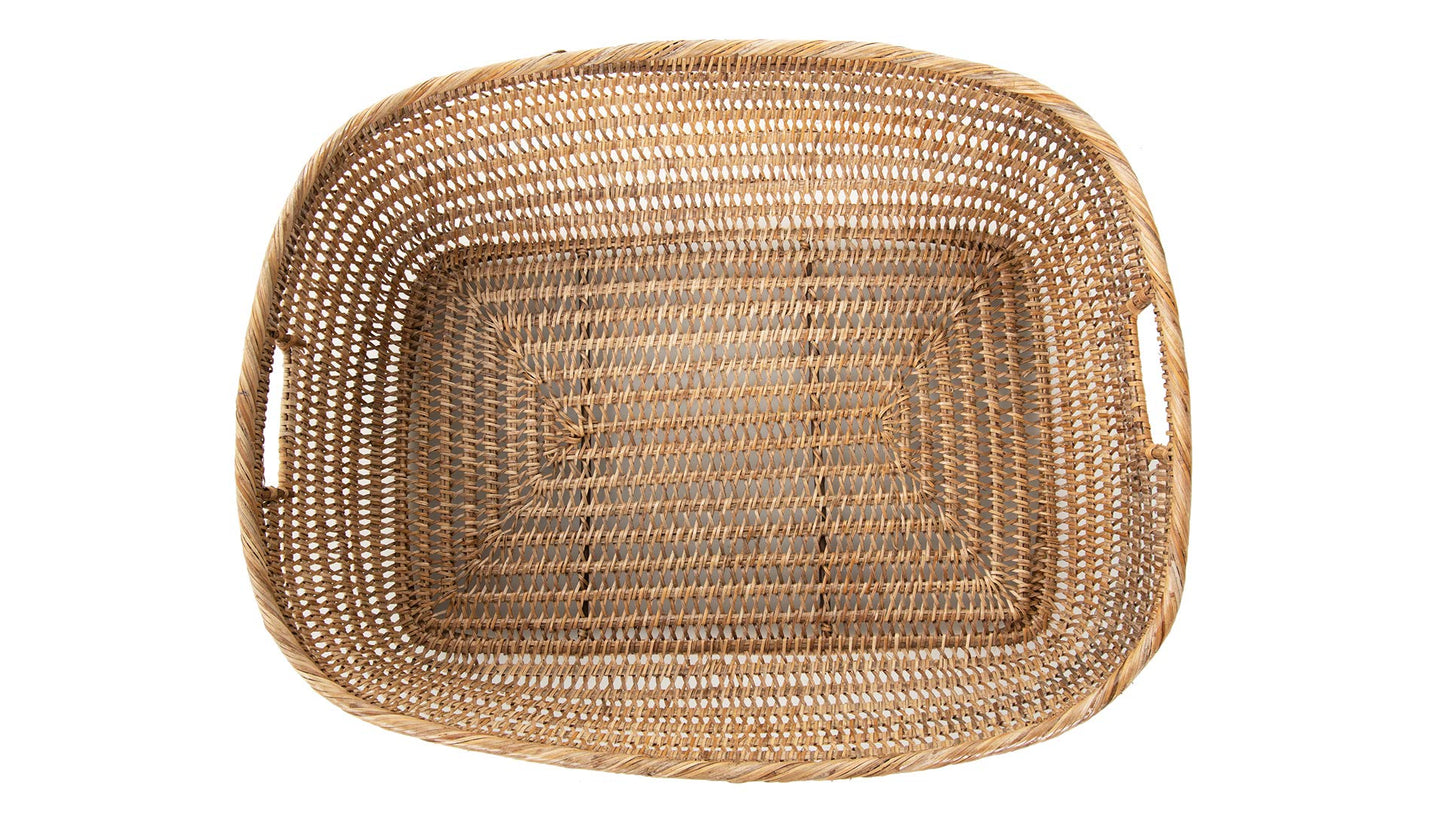 Kouboo Cambria Open Weave Basket, Honey-Brown