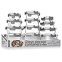 Bakken Borosilicate Glass Food Storage Containers with Lids 24 Pieces, BPA-Free Stackable Lunch & Leftover Containers, Microwave, Freezer…