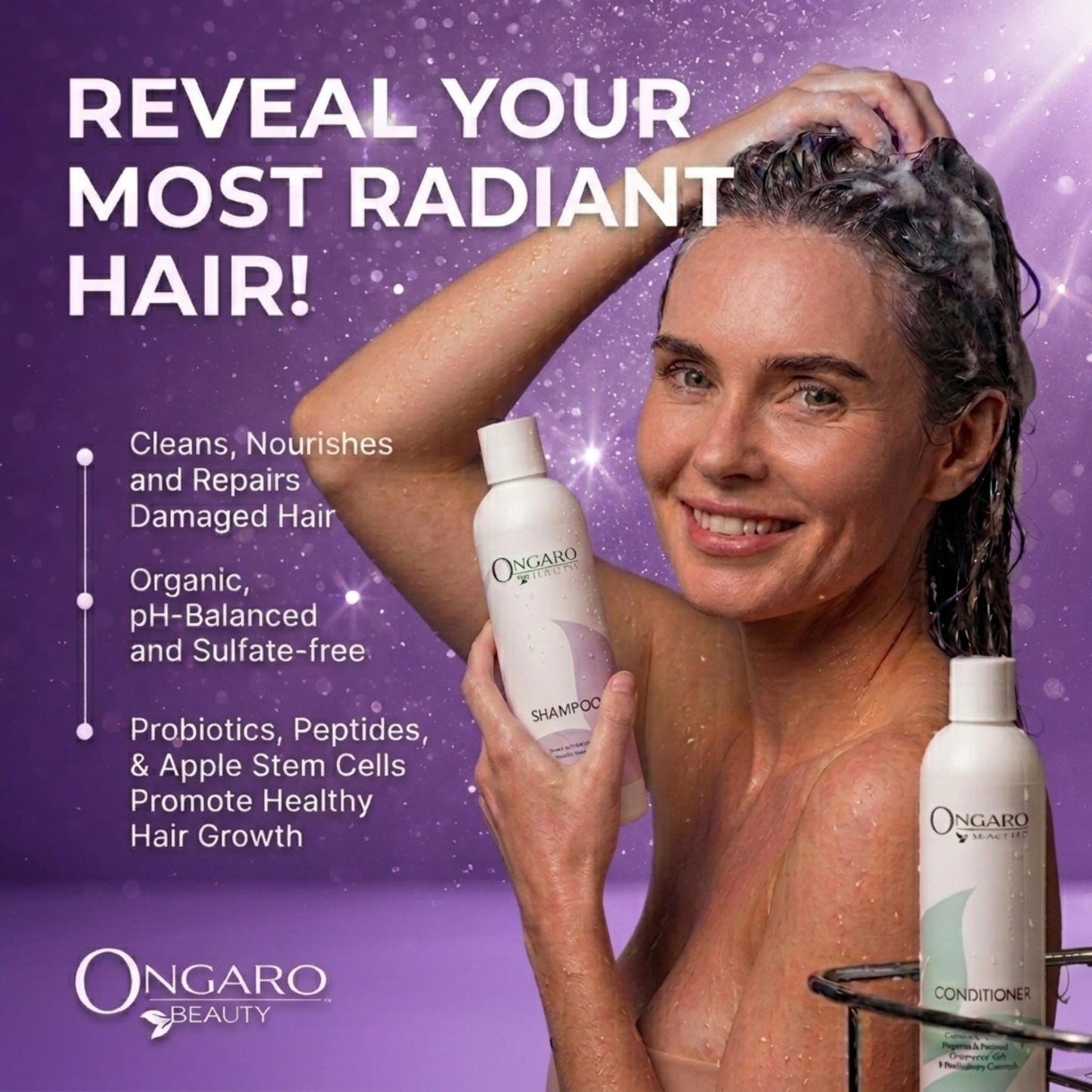 Ongaro Beauty Sulfate-Free Organic Shampoo and Conditioner Set for Women and Men, Hair Care with Aloe Vera - Cruelty-Free, Non-Toxic, Nourishing