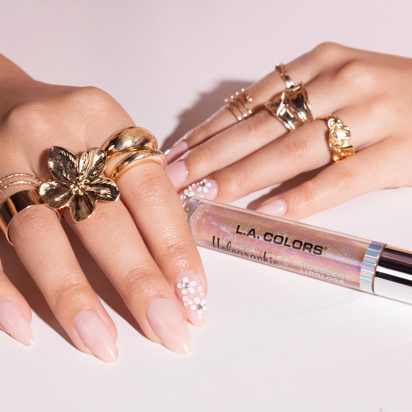 L.A. COLORS Holographic Lipgloss, Glazed Donut CLG426