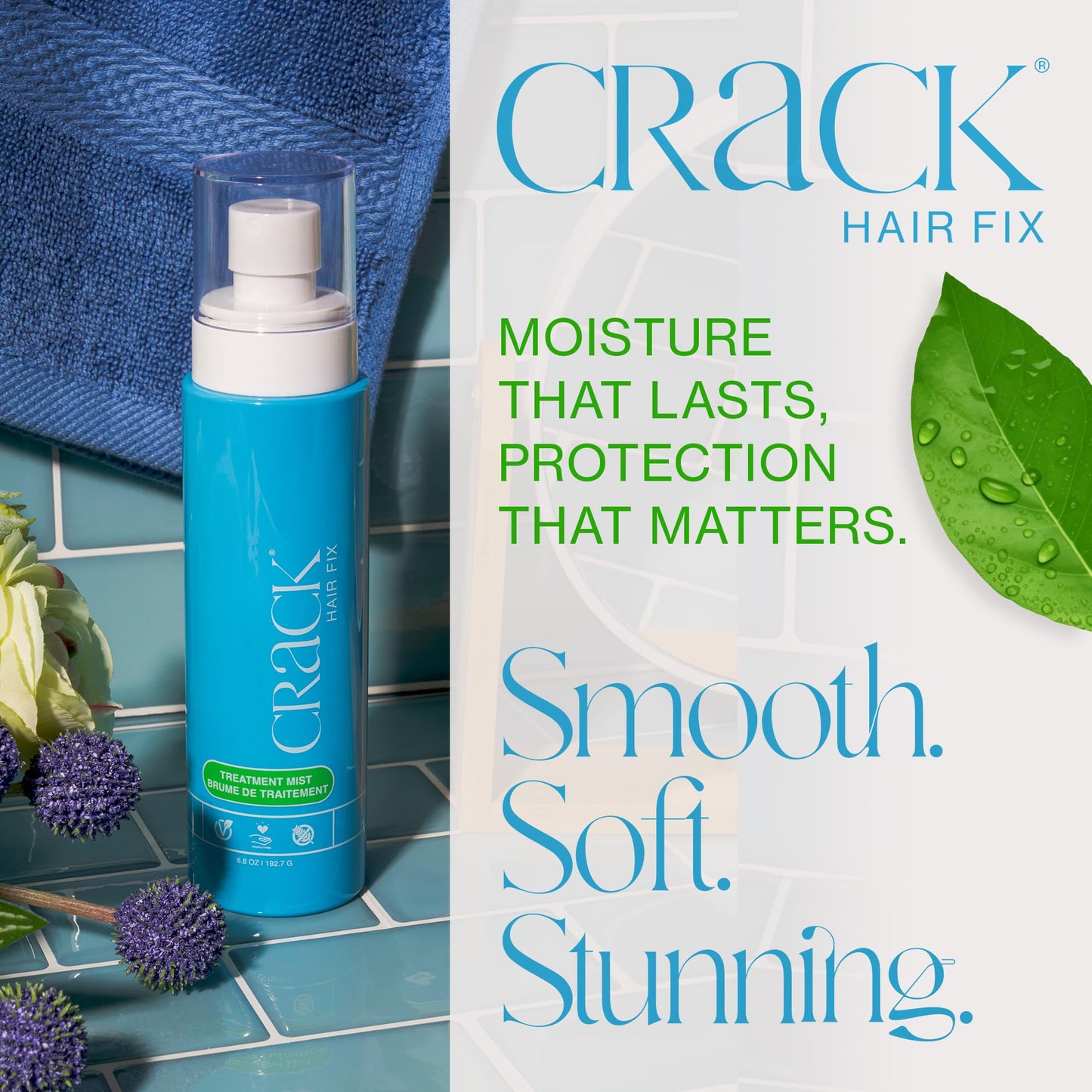Crack HAIR FIX Mist Spray - Moisturizes & Protects Hair From Dryness & Thermal Damage, Improves Texture - 6 oz, 2 Pack
