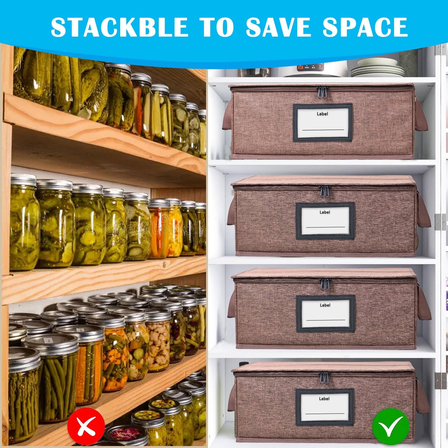 Geliwosy 16 oz Mason Jar Storage Containers - Sturdy Canning Jar Boxes Organizer, Foldable with Dividers, Holds 12 Pint Mason Jars, Home Canning…