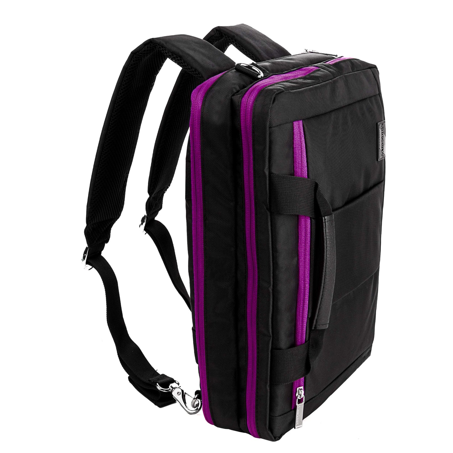 Vangoddy El Prado 3-in-1 10" 12 inch Laptop Messenger Bag Backpack (Purple Black)