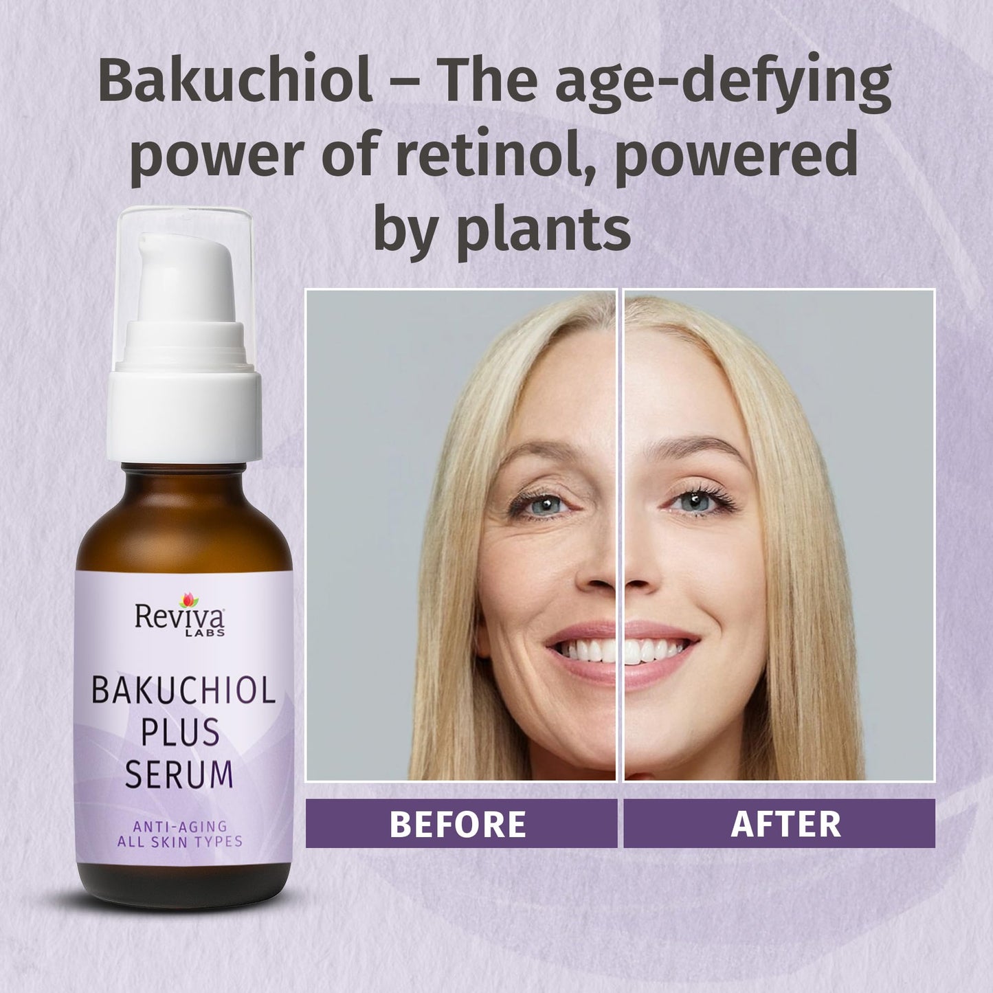 Reviva Labs Bakuchiol Serum - Natural Retinol Alternative Serum for Face with Alfalfa & Artichoke Extract - Hydrating Vegan Formula for Smoother