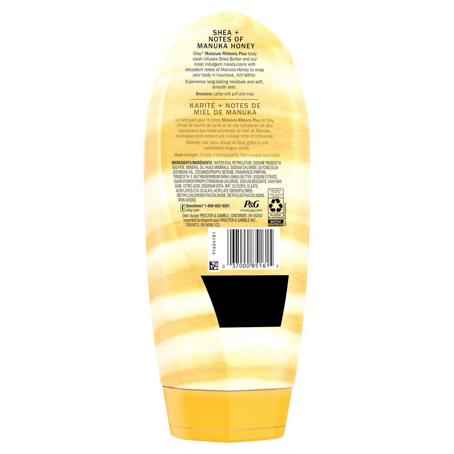Olay Moisture Ribbons Plus Body Wash with Shea + Notes of Manuka Honey, Long-Lasting Moisture and Soft, Smooth Skin 18 FL OZ (Pack of 2)