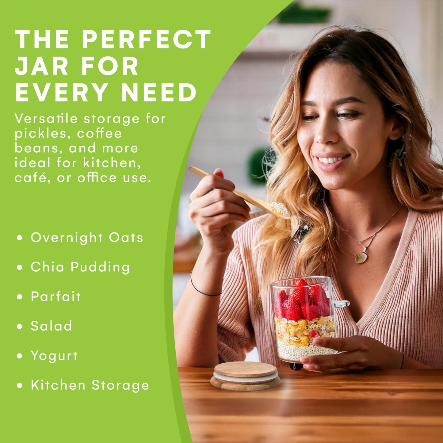 Prosumer's Choice Sugar Containers (4.9" X 3.3") for Countertop - Glass Jars for Food Storage with Bamboo Airtight Lid and Spoon - Clear Canisters…