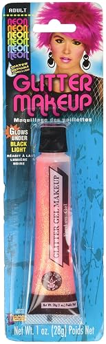 Forum Novelties 68271 Pink Neon Glitter Makeup Gel, 1 oz., One Size, Orange