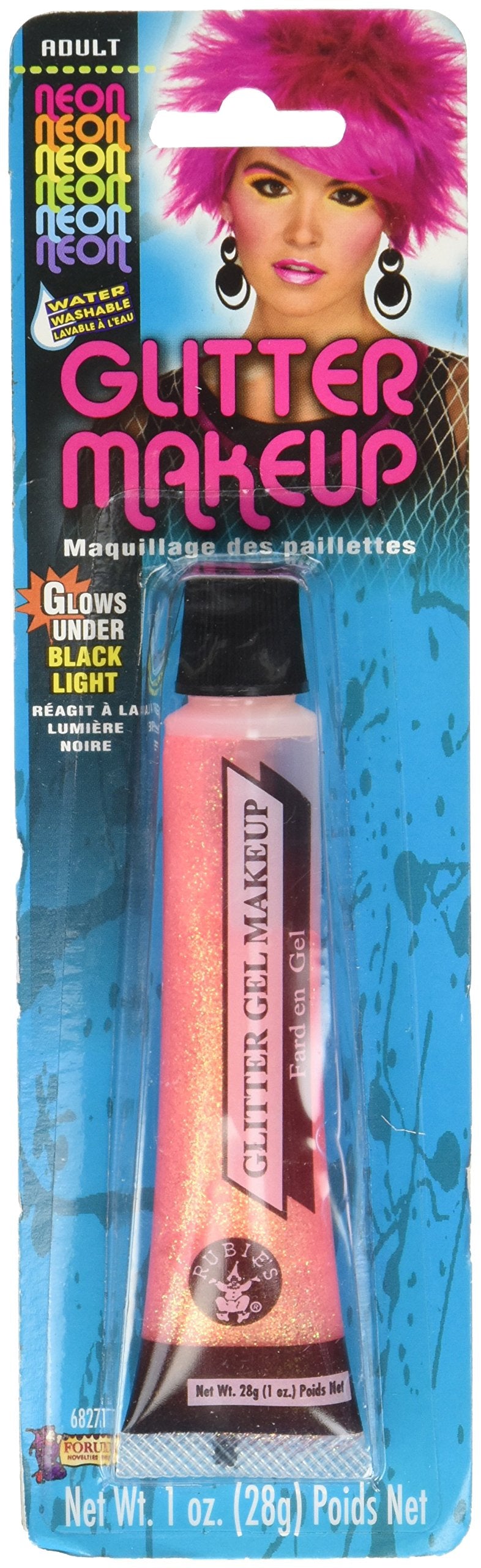 Forum Novelties 68271 Pink Neon Glitter Makeup Gel, 1 oz., One Size, Orange