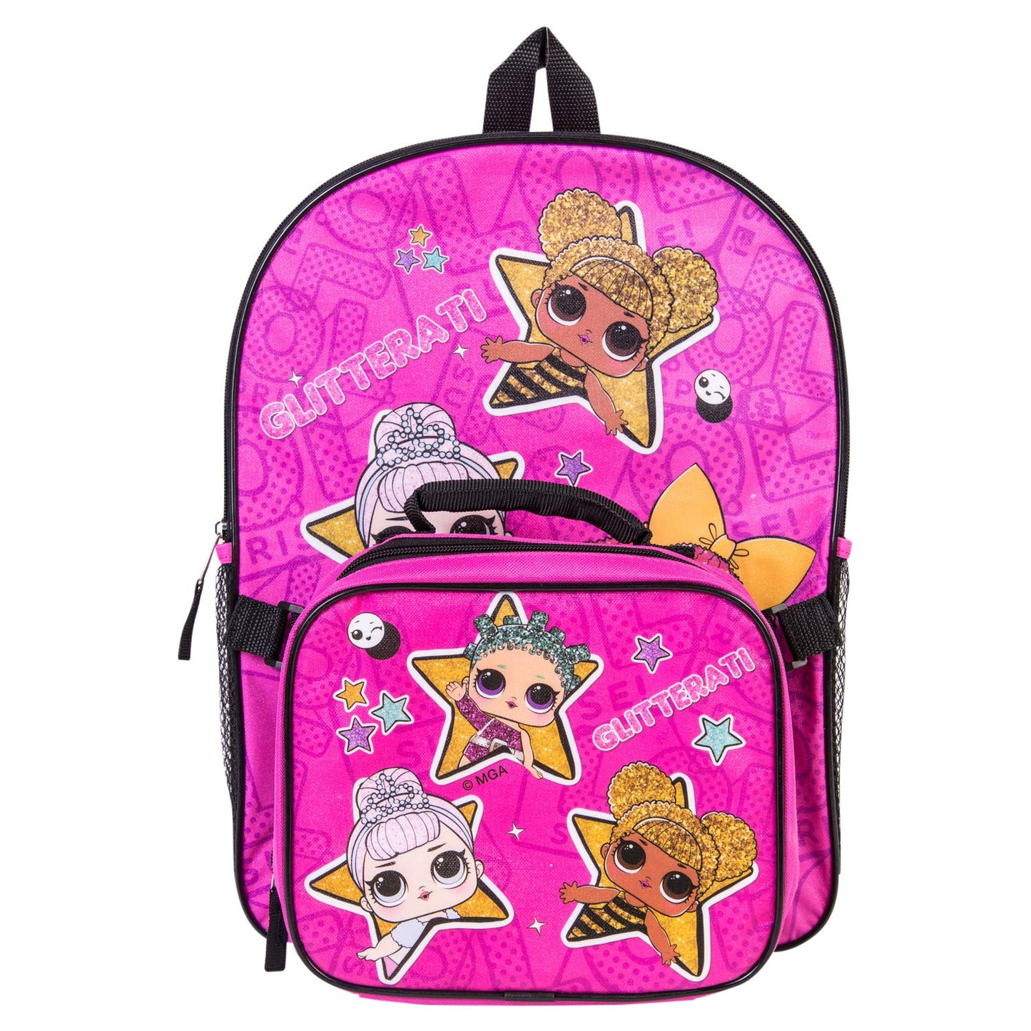 L.O.L. Surprise! Backpack Combo Set - Girls' 2 Piece Backpack Set Backpack & Lunch Kit (Hot Pink)