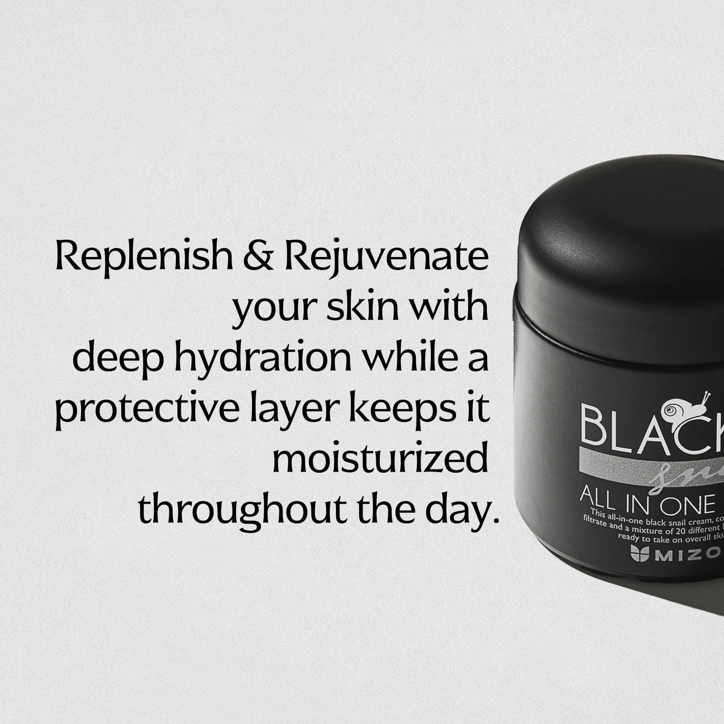 MIZON Black Snail All in One Cream Intensive Korean Skin Care Facial Moisturizer with Snail Mucin Extract (2.54 fl oz)