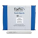 ForPro Professional Collection Zebra Foam Board, 100/180 Grit, Double-Sided Manicure Nail File, 7" L x .75" W 50-Count