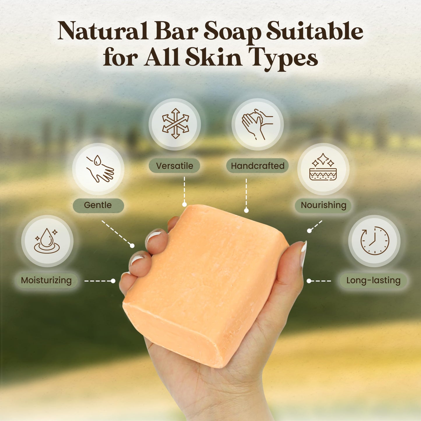 Amish Farms Soap Bar w/ All Natural Bentonite Clay | Made in USA, Vegan Moisturizing for Sensitive Skin | Women & Mens Face & Body Bar Bath Soap