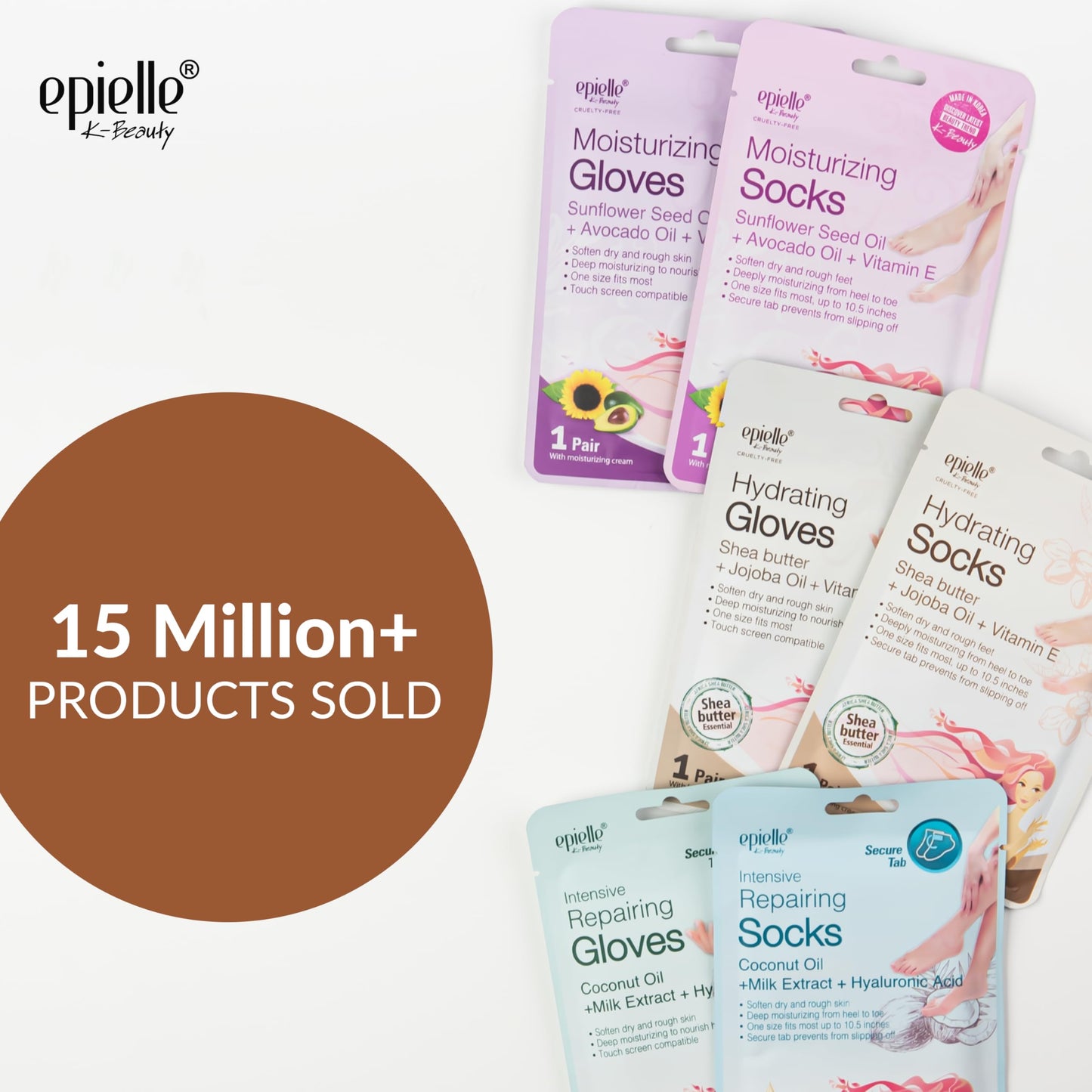 Epielle Hydrating Foot Mask 6 Pairs, Relieve and Soften with Shea Butter & Jojoba Oil, Deep Moisturizing Socks for Dry, Cracked Feet, Self Care Gifts Beauty and Personal Care Epielle