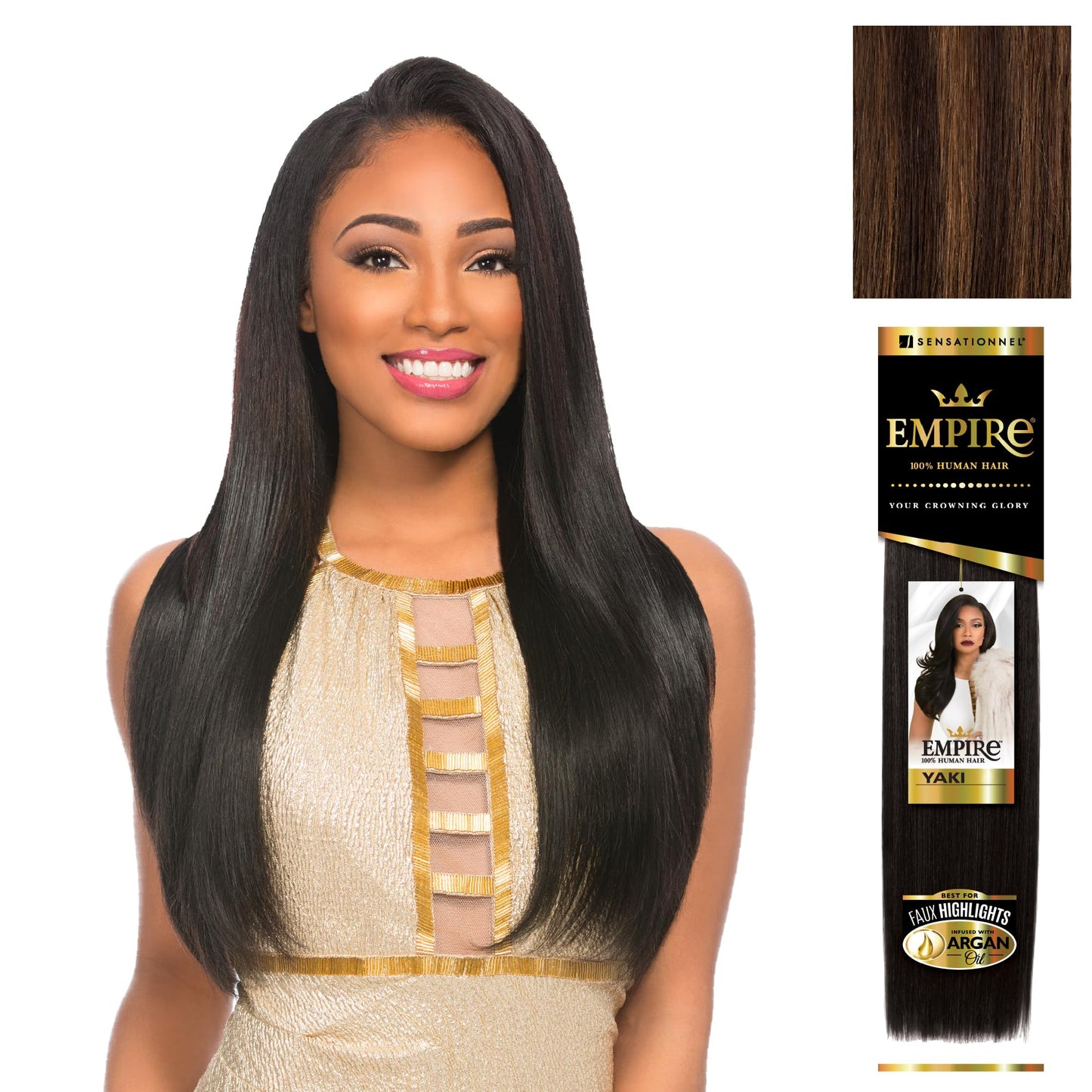 Sensationnel Empire yaki human hair - Tangle Free Weaving for Quick Weave and Sew in Styles for Faux Highlights and Fauxmiddlepart Leave Out - 1 Pack Beauty and Personal Care Sensationnel Default Title