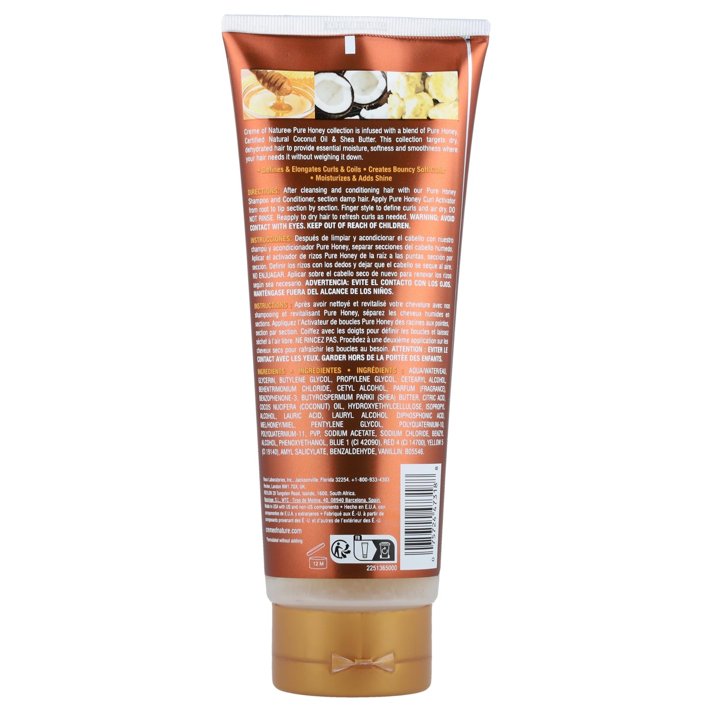 Creme Of Nature Pure Honey Curl Activator 10.5 Ounce Tube (310ml) (3 Pack)