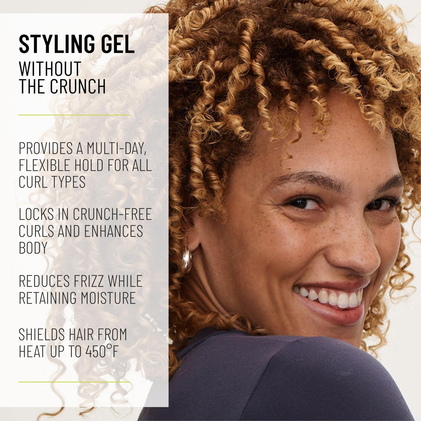 Hairstory Styling Gel - Curl Defining Gel for Wavy Curly Coily Hair, Flexible Frizz Control, Heat Protection up to 450F, Non Crunchy, 8 Fl Oz