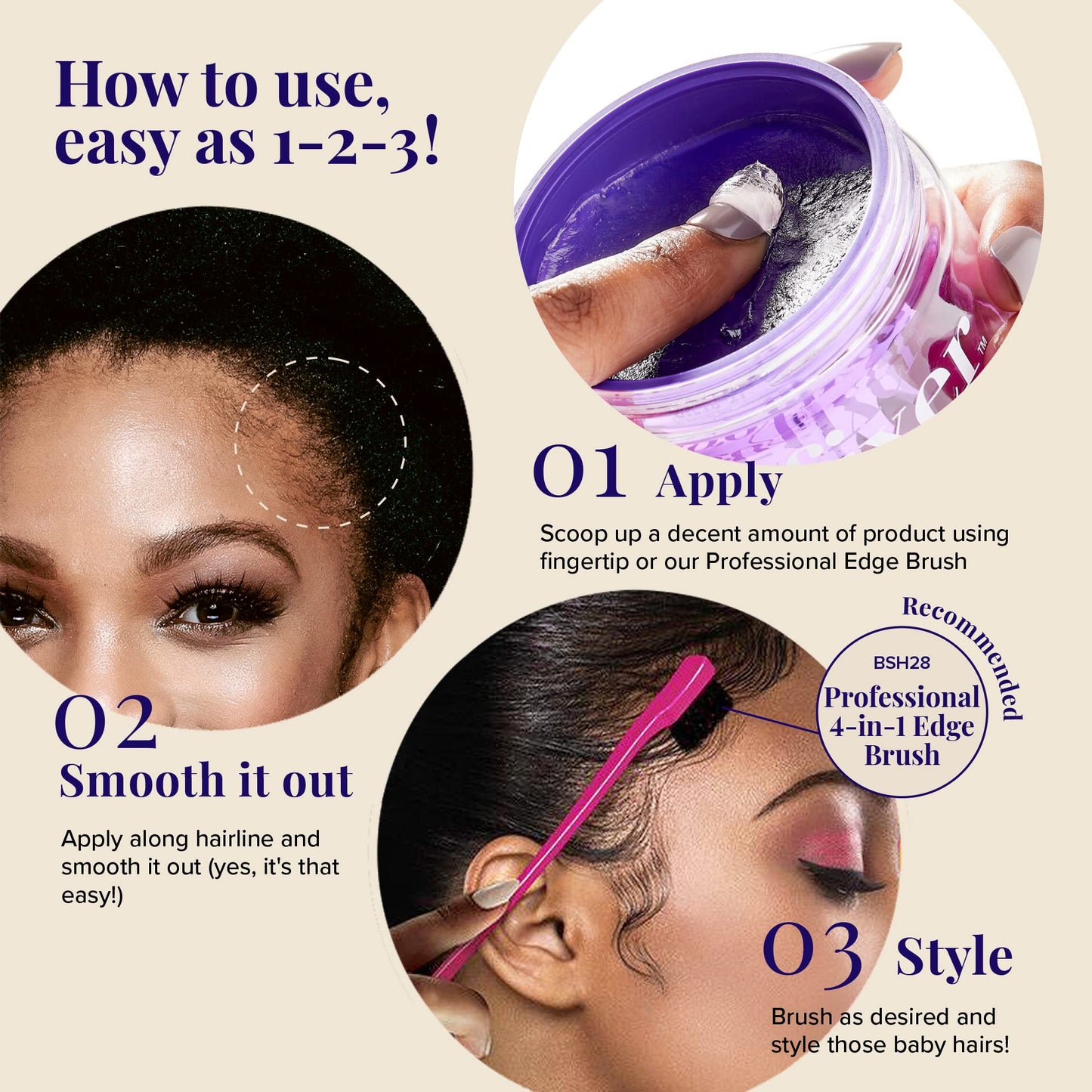 RED by Kiss Edge Fixer Hair Shine Gel, 24 Hour Max Hold, Non-Flaking, Biotin B7 Infused, Natural Styling, Professional Edge Control Wax, Perfect