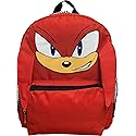 Ruz Sonic The Hedgehog 12" Small Backpack With 3D Features, Sonic - Shadow - Knuckles Kid's School Bag (Knuckles)