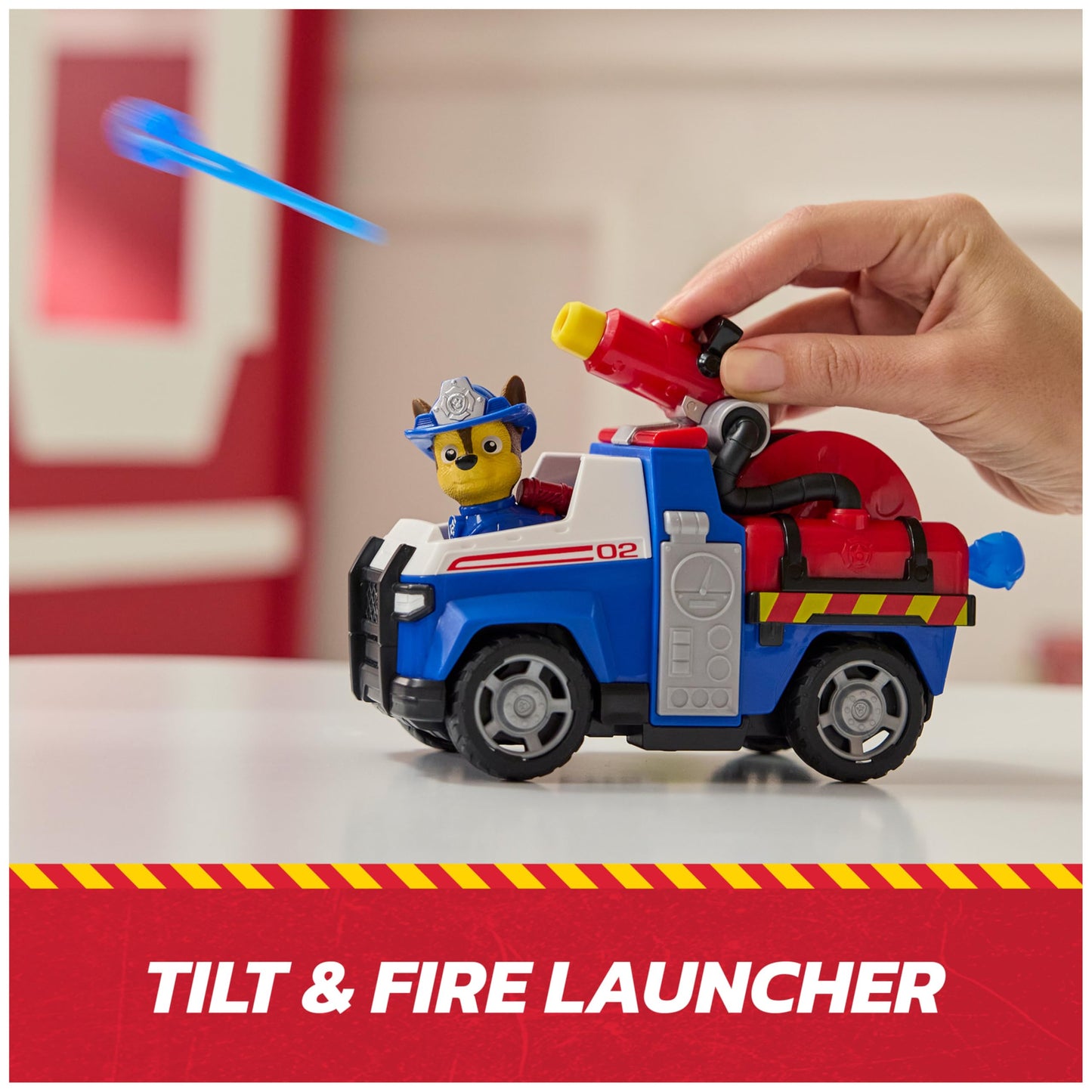 Paw Patrol Fire Rescue: Chase Rescue Fire Cruiser with Action Figure, Projectile Launcher, and Toy Truck, Kids Toys for Boys & Girls Ages 3 and Up