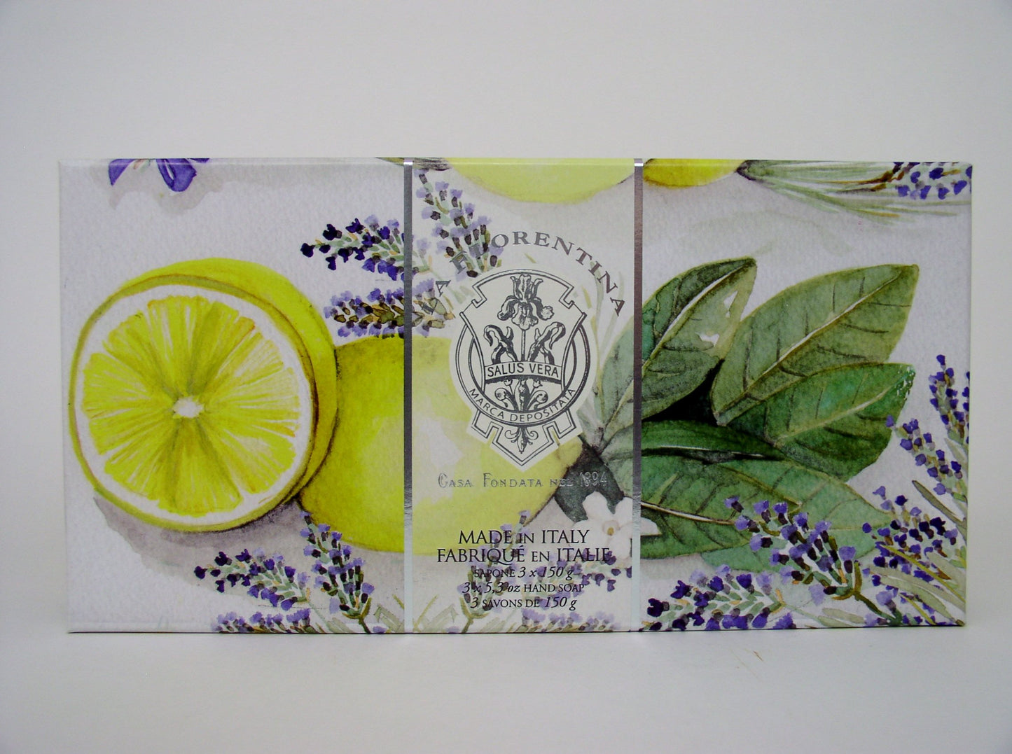 La Florentina Lemon Lavender Luxury Italian Soap Set, 3 x 5.3 oz, Imported From Italy Beauty & Personal Care LA FLORENTINA