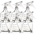 Youngever 6 Pack 16 Ounce Empty Plastic Spray Bottles, Spray Bottles for Hair and Cleaning Solutions (White)