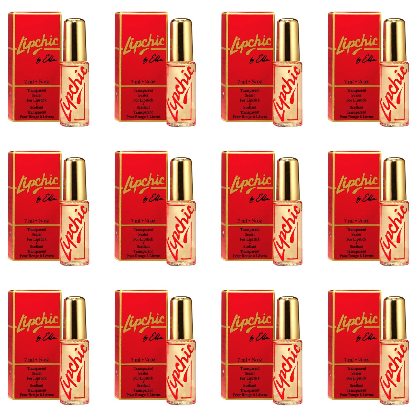 Ella International Lip Chic - 12-Pack All-Day Lipstick Sealer, Smudge-Proof & Long-Lasting, 0.25 oz Each