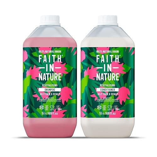 Faith In Nature Natural Shampoo & Conditioner Set - Vegan & Cruelty Free, No SLS or Parabens - 2 x 169 fl oz Value Bundle Pack, Dragon Fruit