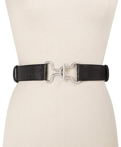 DKNY Adjustable Interlock Belt Black Silver Size One Size