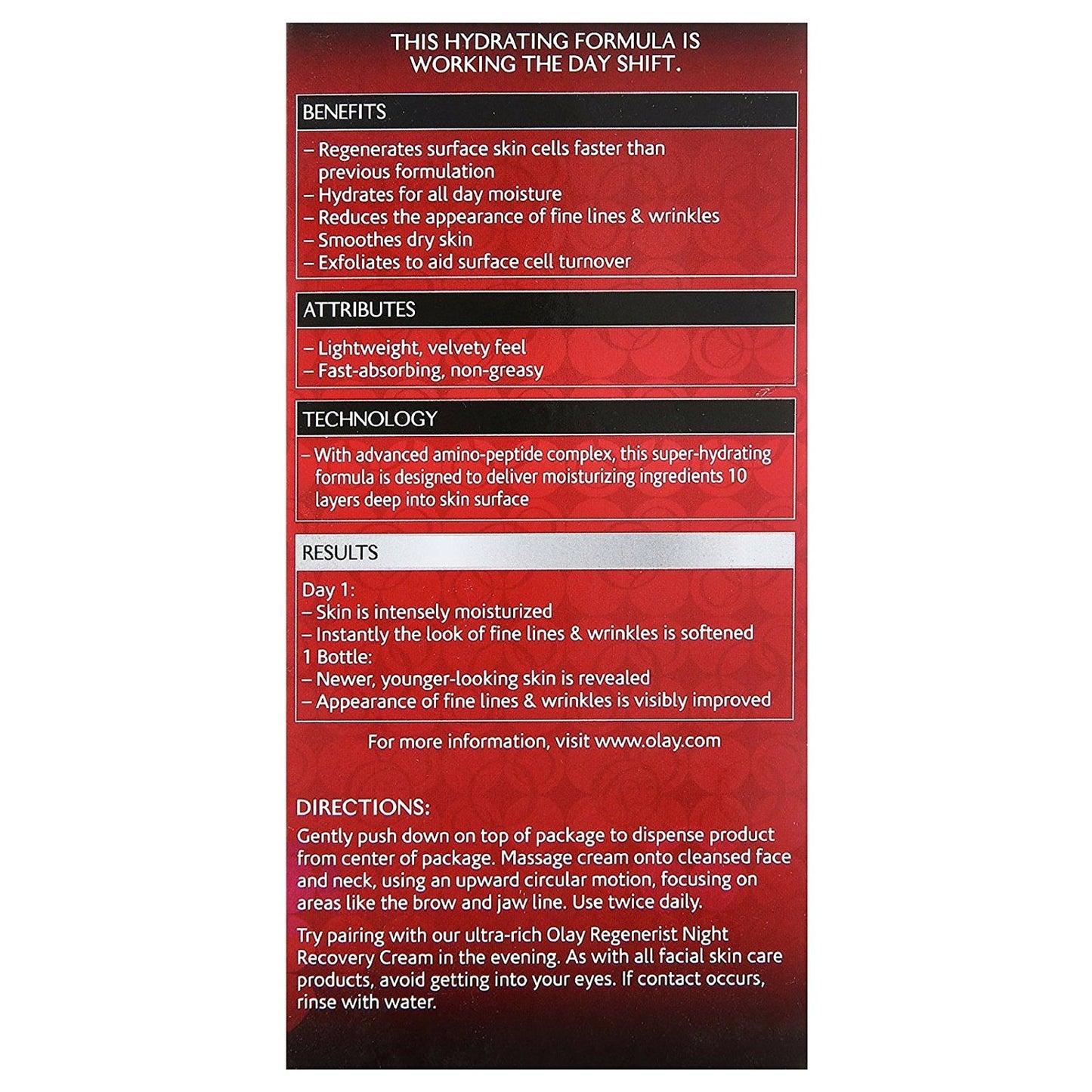OLAY Regenerist Advanced Anti-Aging Deep Hydration Regenerating Cream 1.70 oz ( Pack of 3)