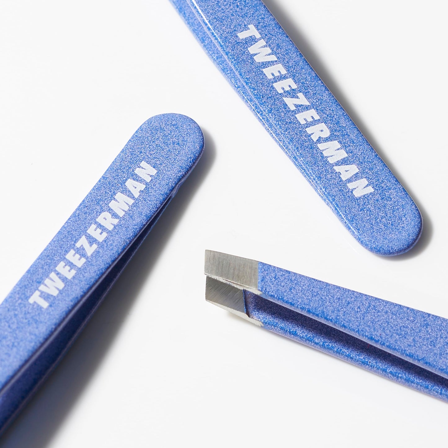 Tweezerman Mini Slant Tweezer - Tweezers for Eyebrows, Travel Tweezers for Eyebrows, Facial Hair (Granite Sky)