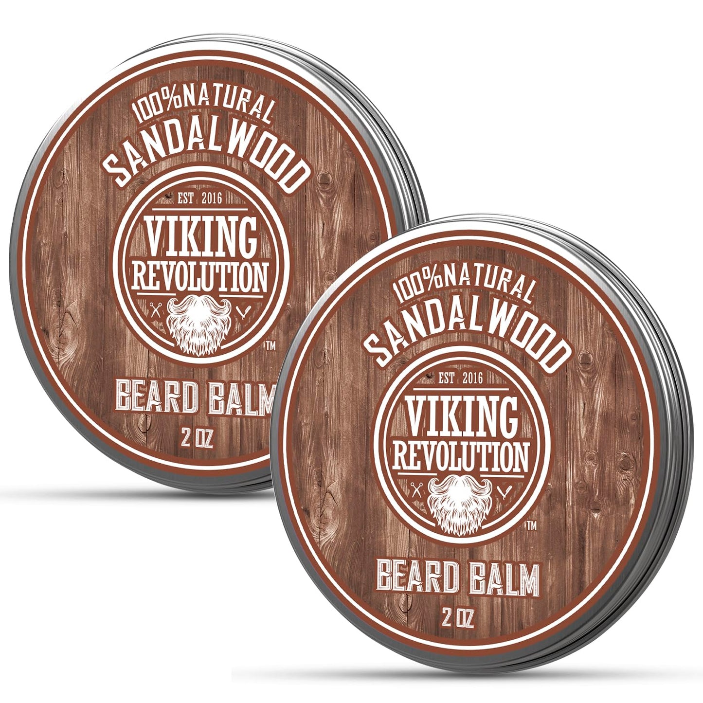Viking Revolution Sandalwood Beard Balm - Beard Butter with Argan Oil, Beard Softener for Men with Jojoba Oil - Beard Moisturizer for Men with Beeswax