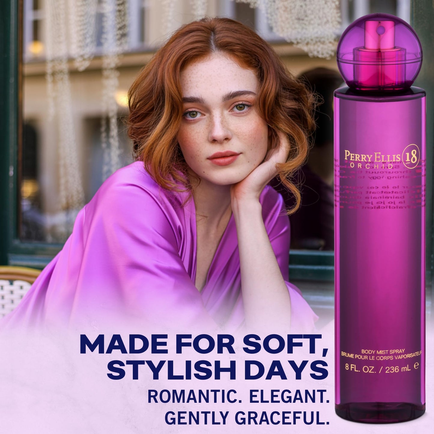 Perry Ellis 18 Orchid Body Spray for Women - Floral & Vanilla Body Mist, Perfumes for Women, Long Lasting Fragrance, EDT, Eau De Parfum with Fresh