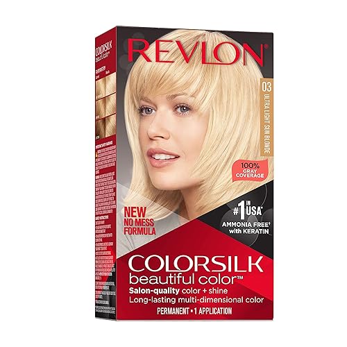 Revlon Colorsilk Beautiful Color Permanent Hair Color, Long-Lasting High-Definition Color, Shine & Silky Softness with 100% Gray Coverage, Ammonia
