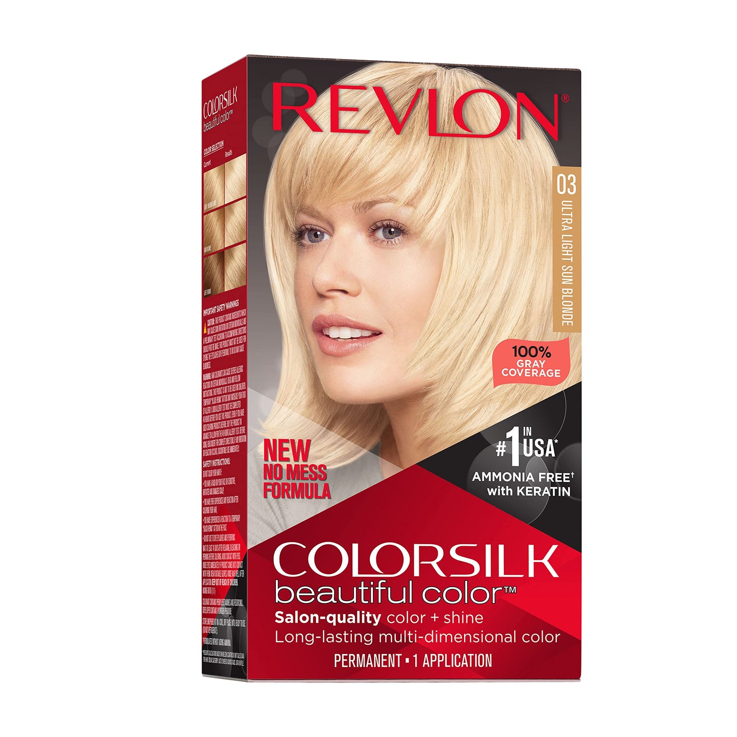 Revlon Colorsilk Beautiful Color Permanent Hair Color, Long-Lasting High-Definition Color, Shine & Silky Softness with 100% Gray Coverage, Ammonia