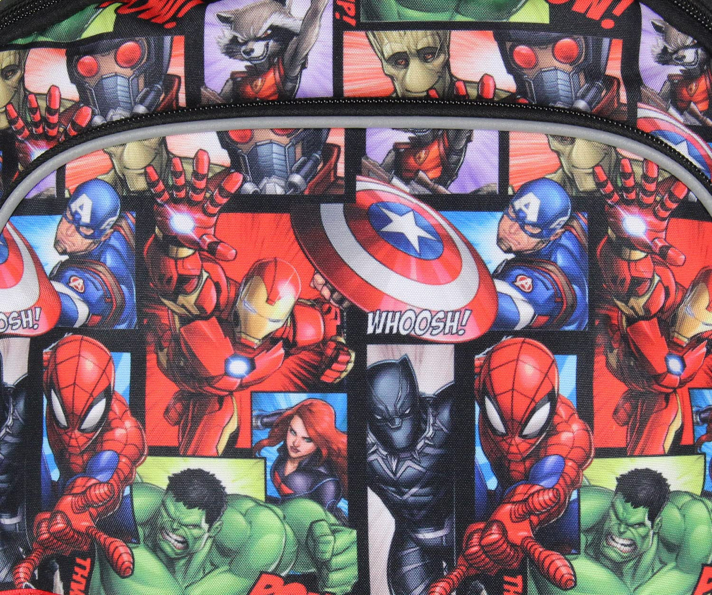 Marvel Avengers Spider-Man Iron Man Captain America Hulk 16" Book Bag School Travel Backpack With Water Bottle Pockets and Adjustable Back Straps