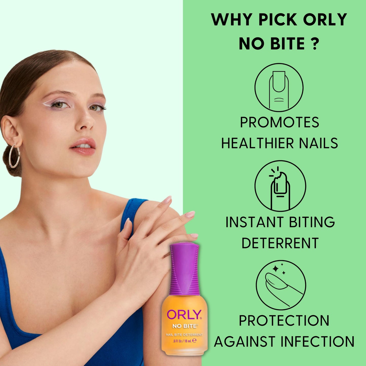 ORLY Nail Treatment No Bite | Nail Biting Deterrent & Bitter-Tasting Formula To Help Stop Adults And Children From Nail Biting | Vegan, Non-Toxic
