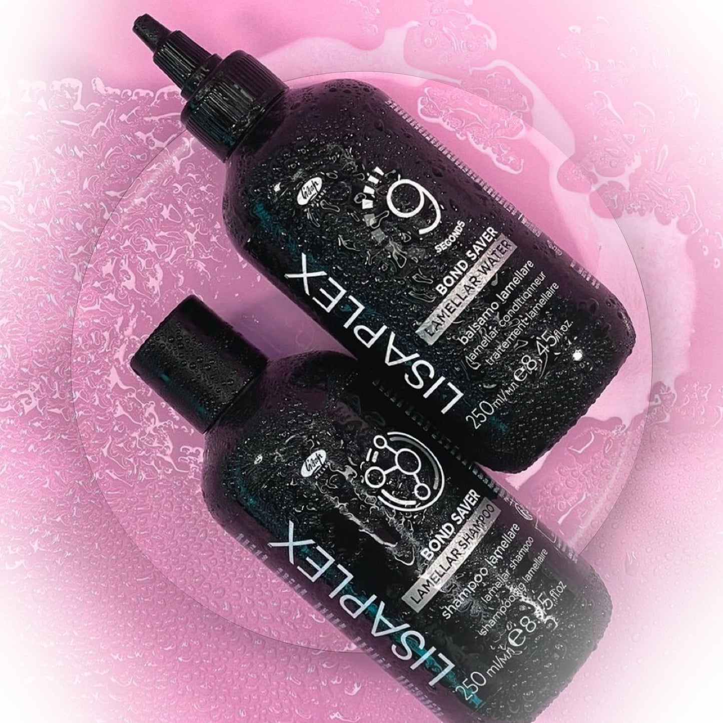 Lisap Lisaplex Bond Saver Lamellar Shampoo for All Hair Types - Damaged Hair Repair, Care & Strengthen, Sulfate Free, 8.45 fl oz