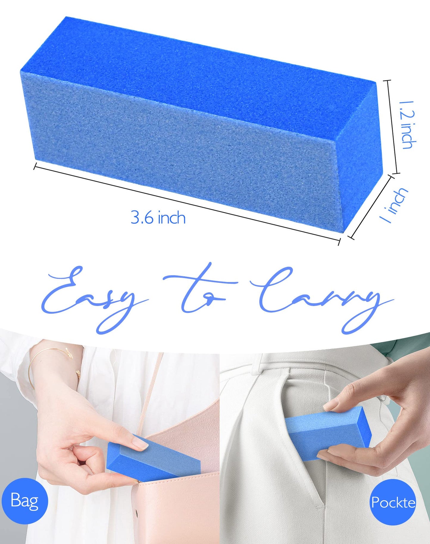Maryton Nail Buffer Blocks, Fine Grit 180/240 Professional Salon Quality 3 Way Blue Buffing Blocks for Natural Nails - Buff Nails Prior to Application Beauty and Personal Care MARYTON
