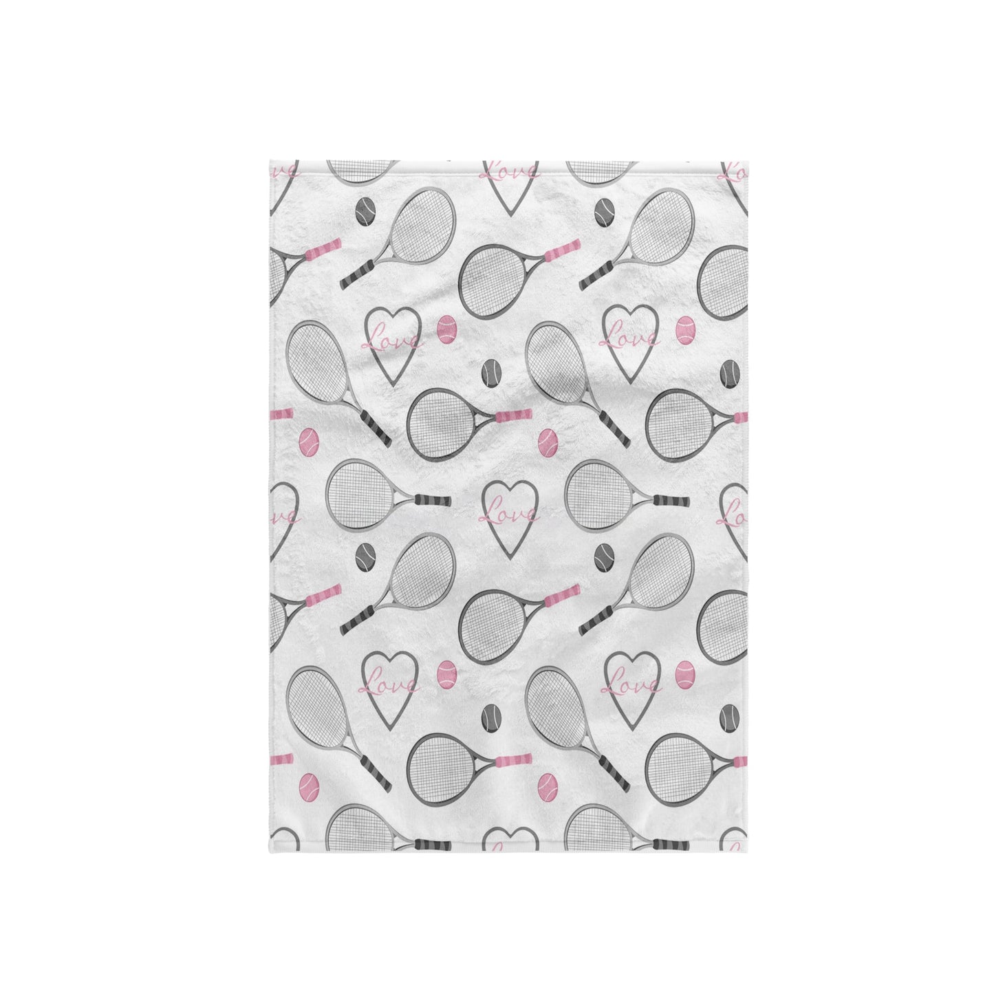 3D Rose TWL_201737_1 Tennis Love Pattern Grey and Pink, 15" x 22"