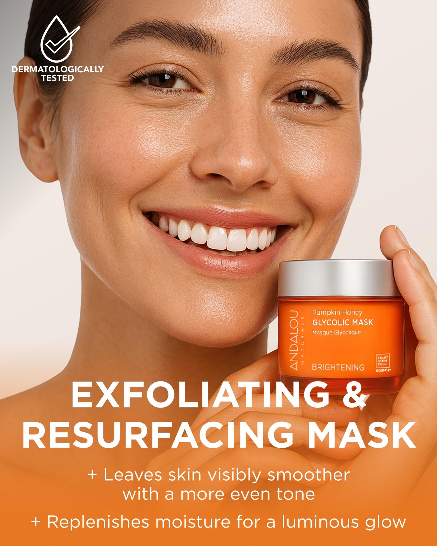 Andalou Naturals Pumpkin Honey Glycolic Mask (NEW FORMULA) - Exfoliating Face Mask with Glycolic Acid, Vitamin C for a Radiant Glow - Gentle Exfoliant