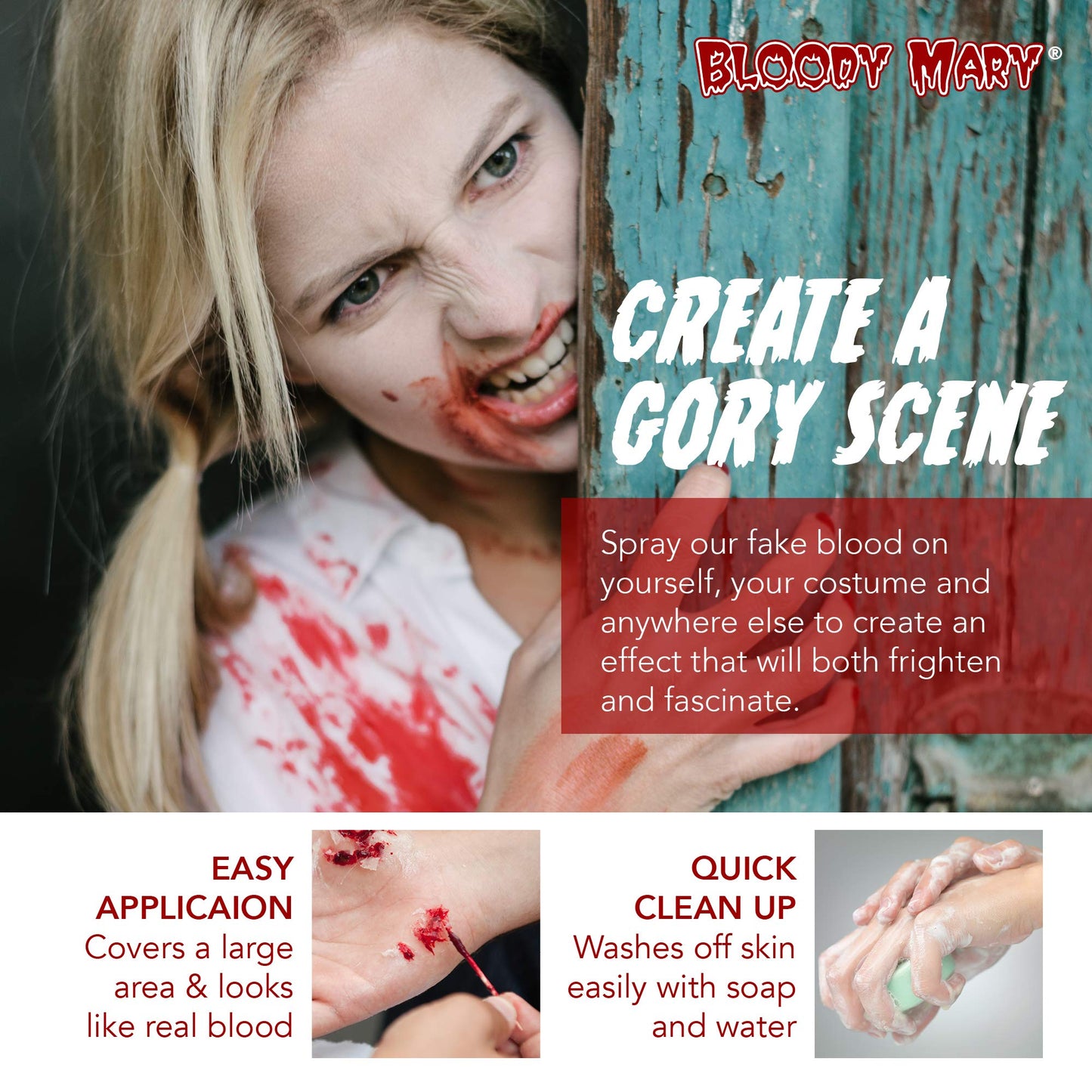 Bloody Mary Professional Fake Stage Blood, Body Paint Makeup .25 oz