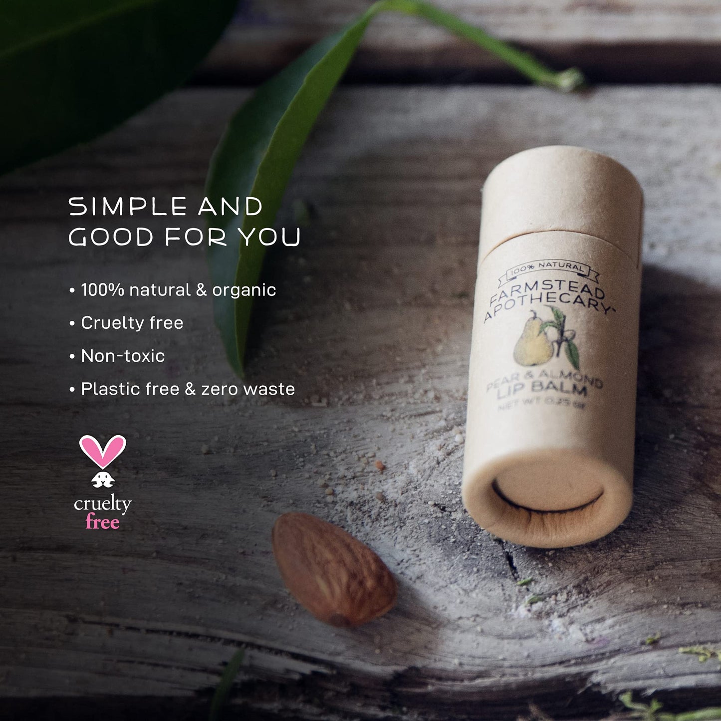 Farmstead Apothecary Lip Balm (Pear & Almond, 2 Pack)