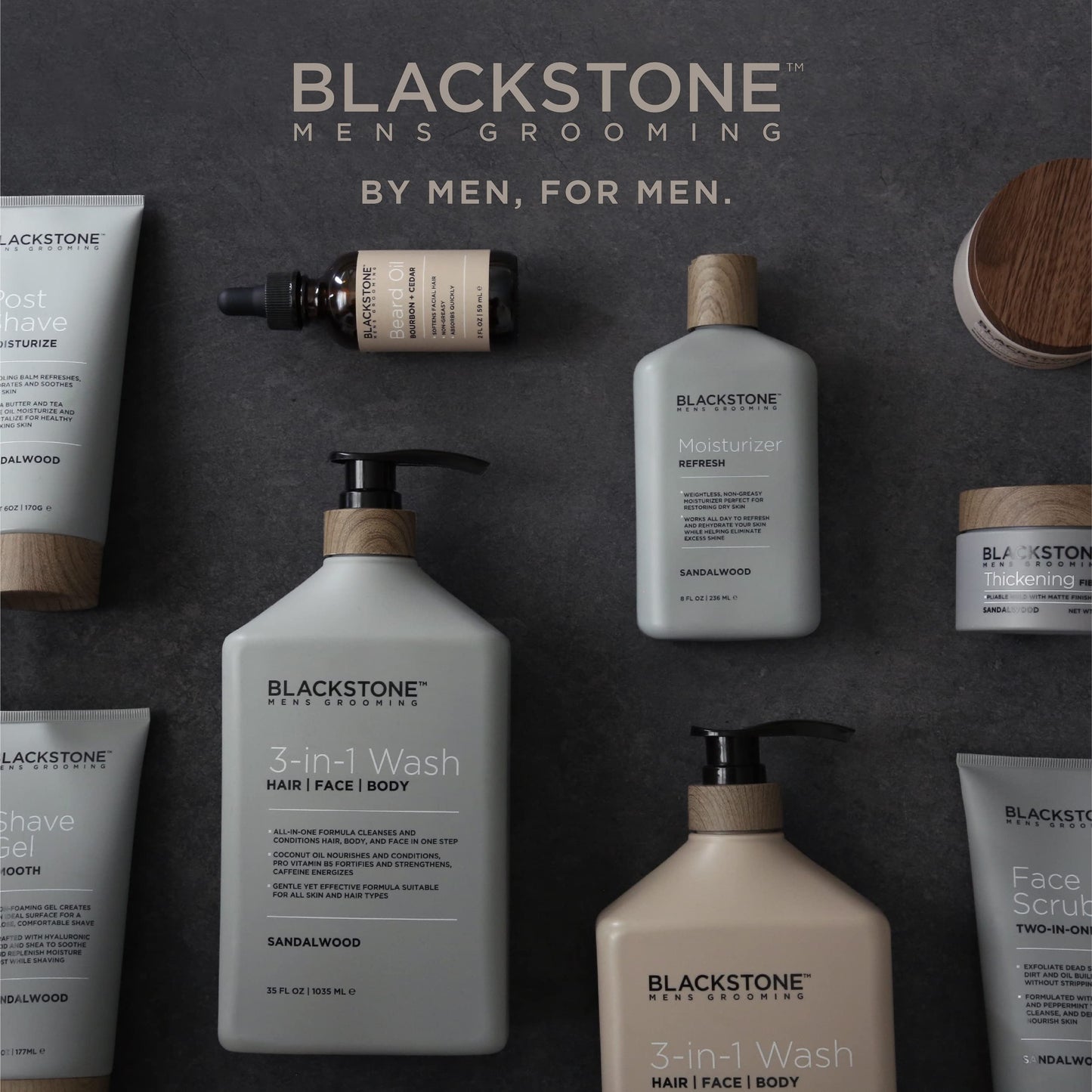 Blackstone Men's Grooming Hair Styling Pomade - Medium Hold with Natural Shine | Bourbon + Cedar (4 oz)