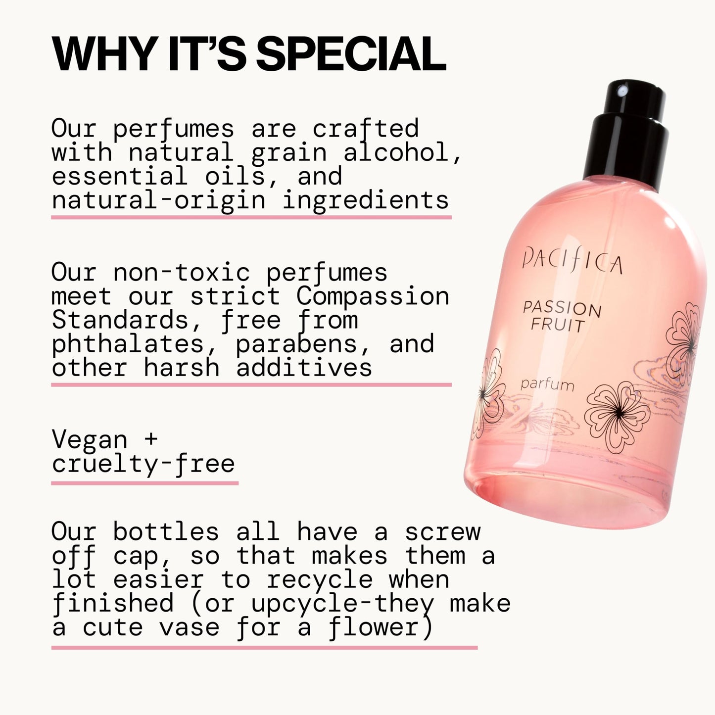 Pacifica Passion Fruit Perfume - Tropical Fruity Floral Clean Perfume for Women with Passionfruit, Pineapple & Vanilla, Vegan, Non-Toxic, Beachy Beauty & Personal Care Pacifica